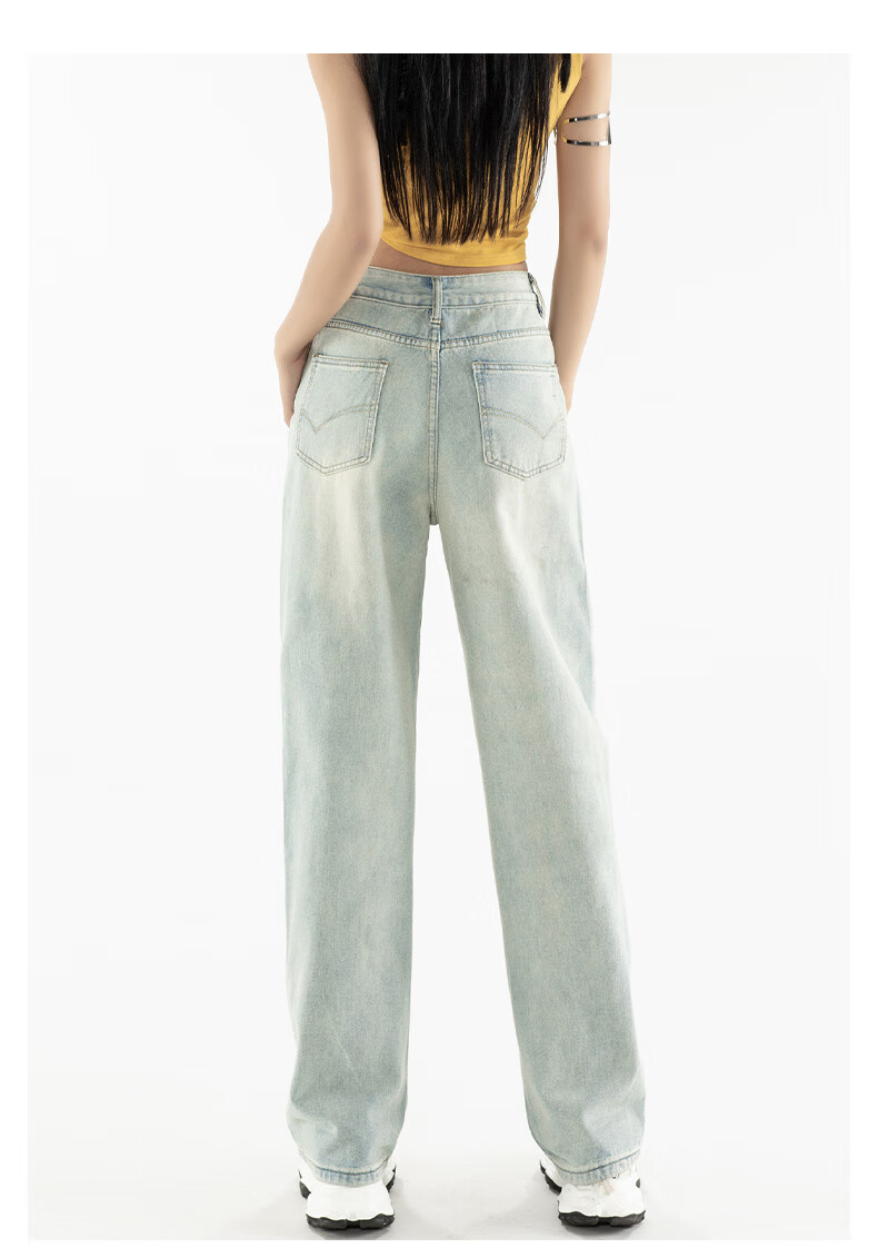 Женские джинсы Jeanswest, винтажный стиль, осень 2025, широкие штанины, высокая талия, L