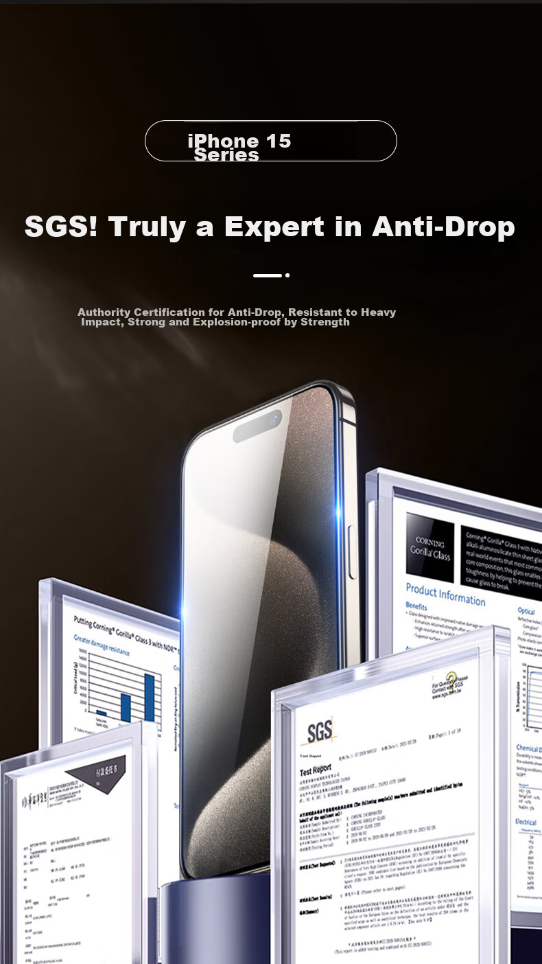 Защитное стекло ESR для iPhone 15 Pro Max, полное покрытие, антиотпечатки, HD, 2 шт.