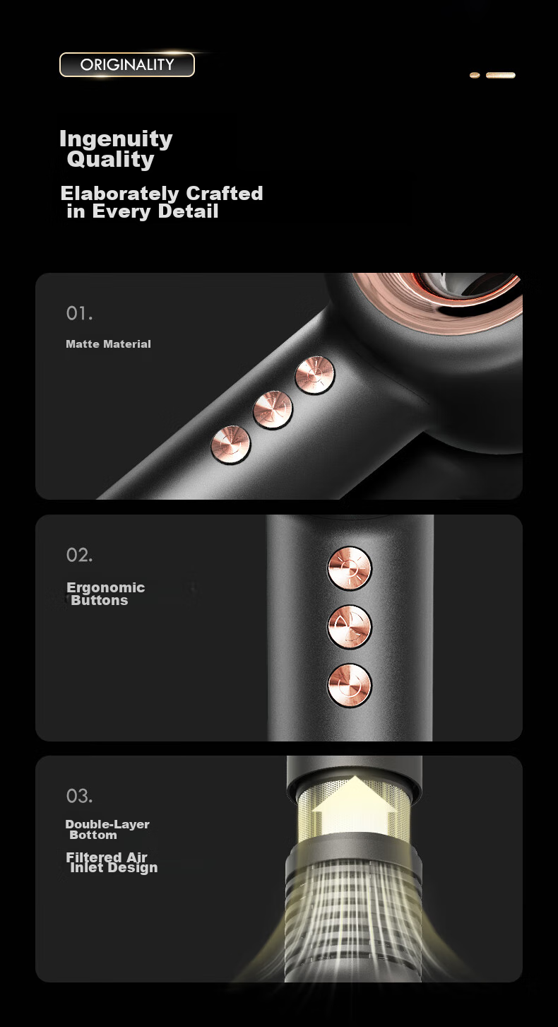 Фен LANSAM PLUS Version - Misty Gray, 1400 Вт, керамический, плазменная защита волос, профессиональный, бытовой