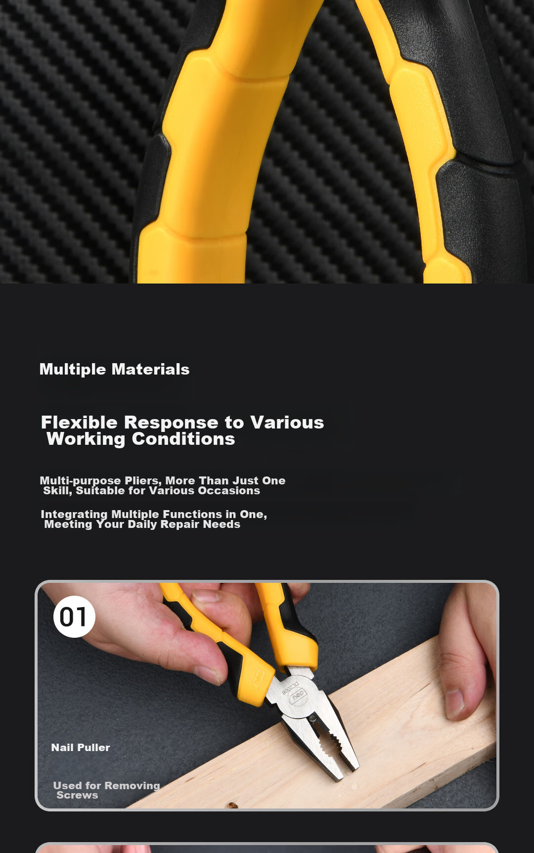 Кусачки электрика Deli, универсальные, 6 дюймов