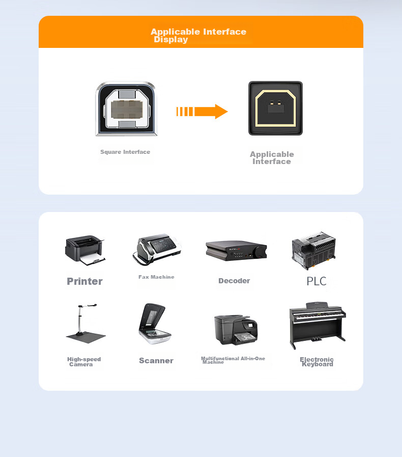Кабель BIAZE для принтера USB 2.0 Type-B, 3 метра, черный