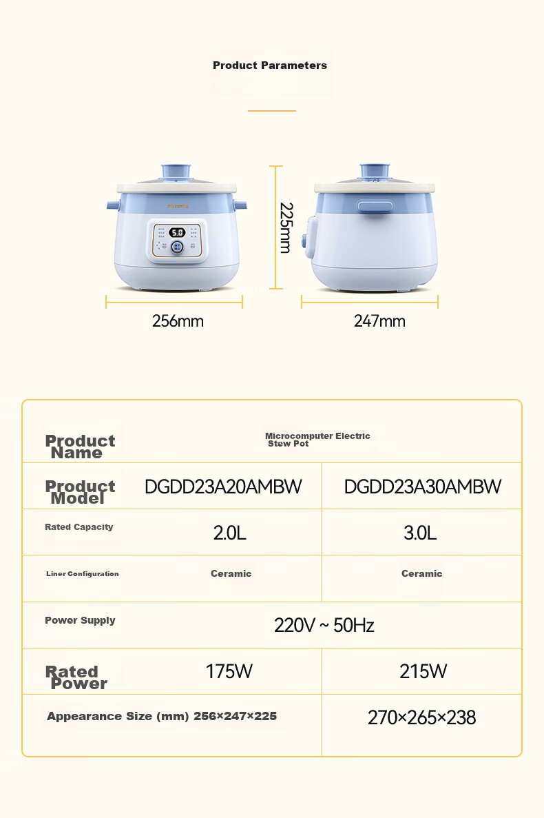 Электрическая кашеварка TONZE DGDD23A20BMBW, 2 л, синяя