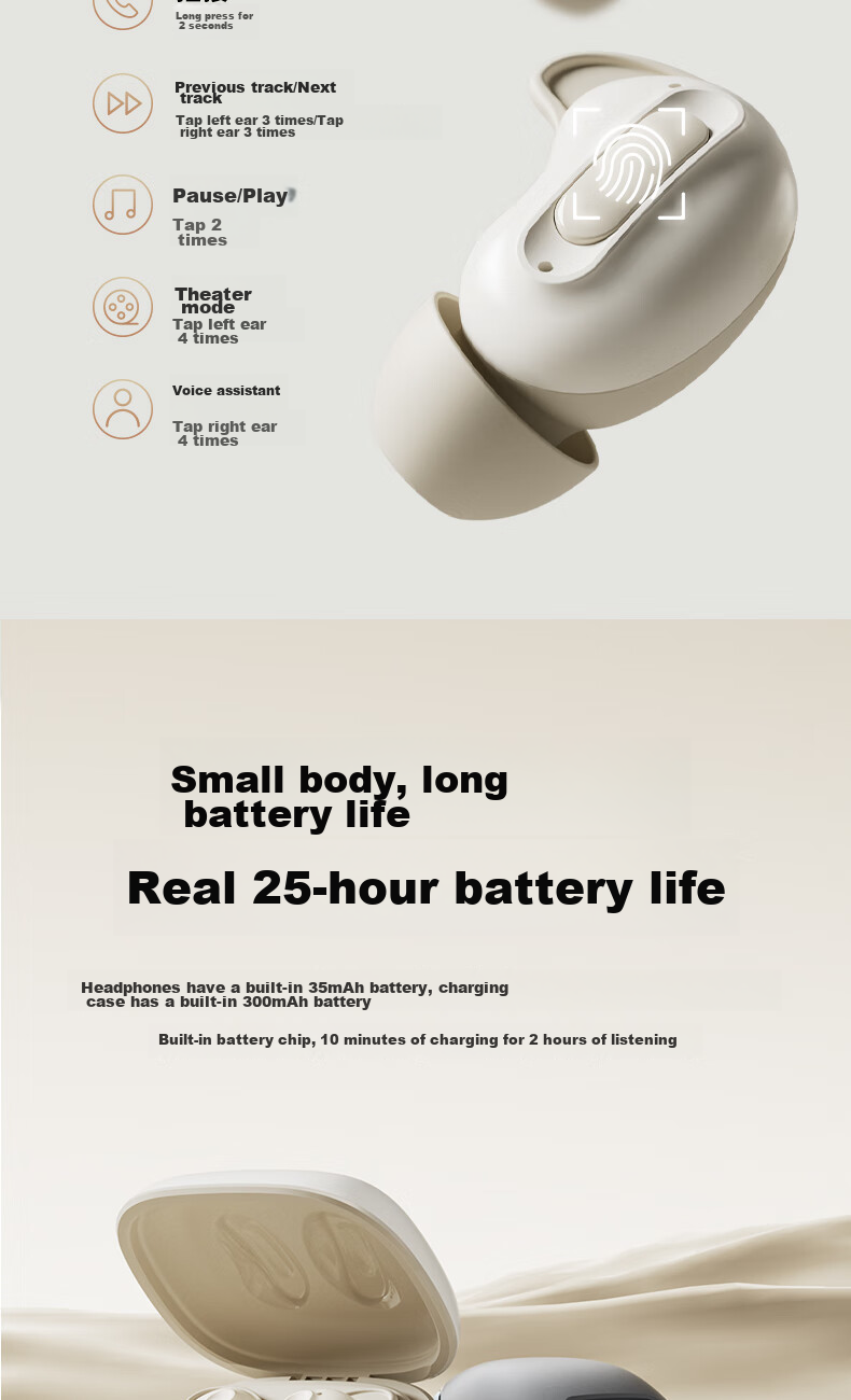 Беспроводные наушники Holy Serpent Xiao You с активным шумоподавлением, для сна, Bluetooth 5.4, с микрофоном, зеленый