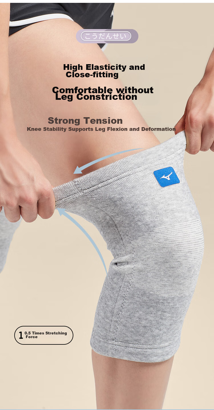 MIZUNO Наколенники для утепления, защиты суставов при артрите, травме мениска, унисекс, серые, размер L, 2 шт.