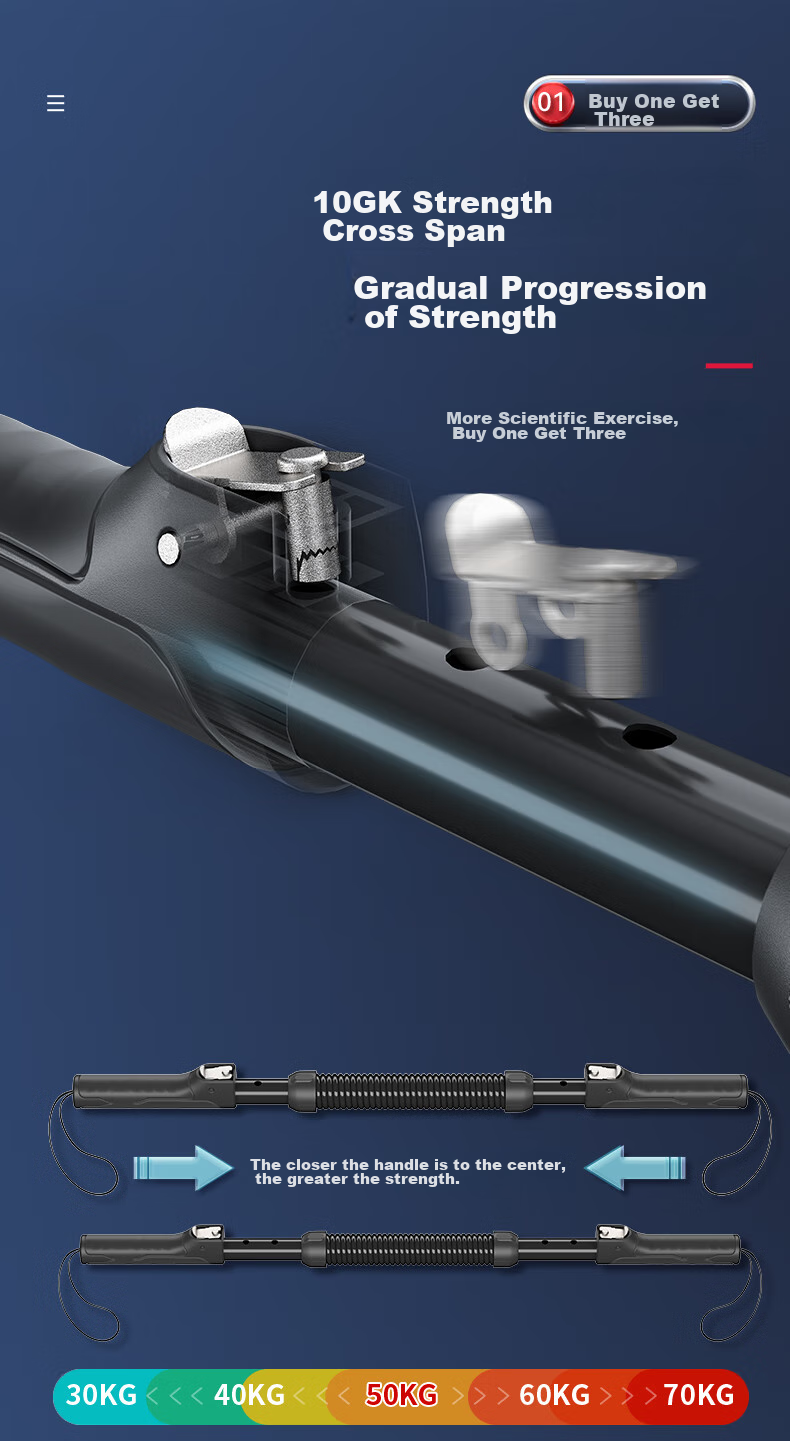 Силовой эспандер PEAK Adjustable Spring Grip Bar, для тренировки силы рук, мышц груди, фитнес-оборудование, 50 кг