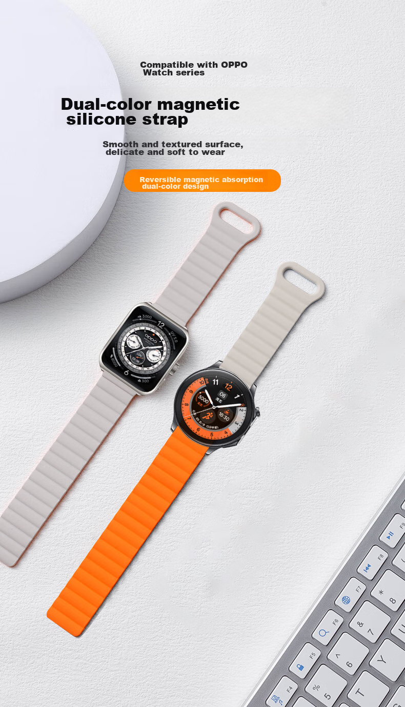 Набор ремешков CangHua для OnePlus Watch 2: миланская петля, магнитный силиконовый, плетеный, с чехлом