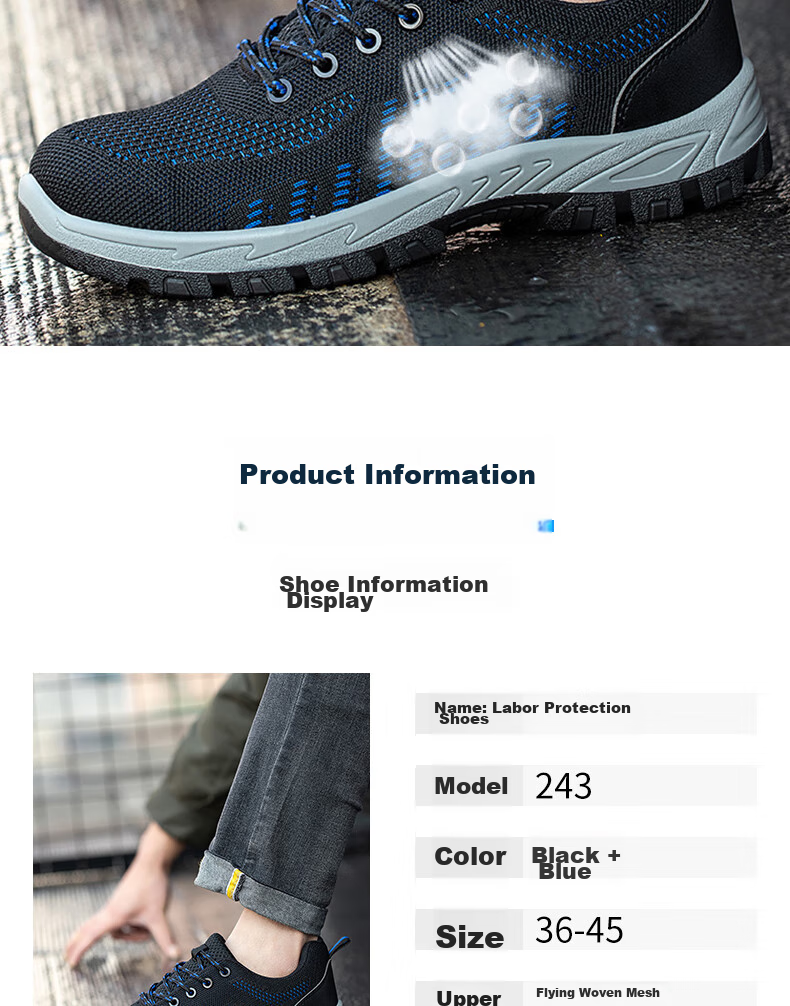 Мужские защитные ботинки LAOGUANJIA с дышащей конструкцией Flyknit, изоляцией 10 кВ, износостойкие, противоударные, противопрокольные, размер 45