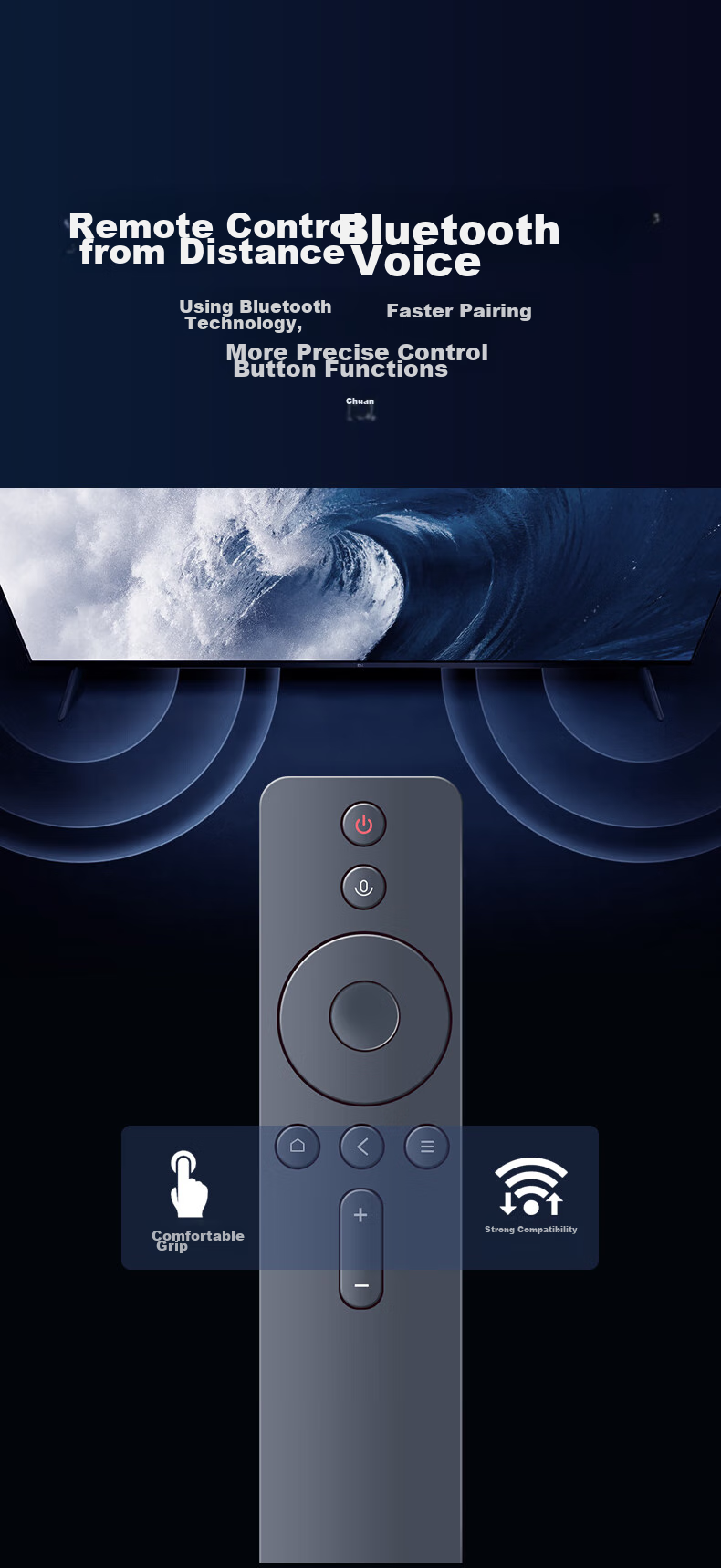 Универсальный Bluetooth пульт дистанционного управления Qinxuan для Xiaomi TV Box, проектора, поддержка голосового управления