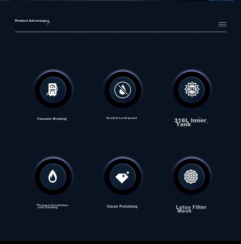 Термокружка HEENOOR XN-9606, 480 мл, темно-серая