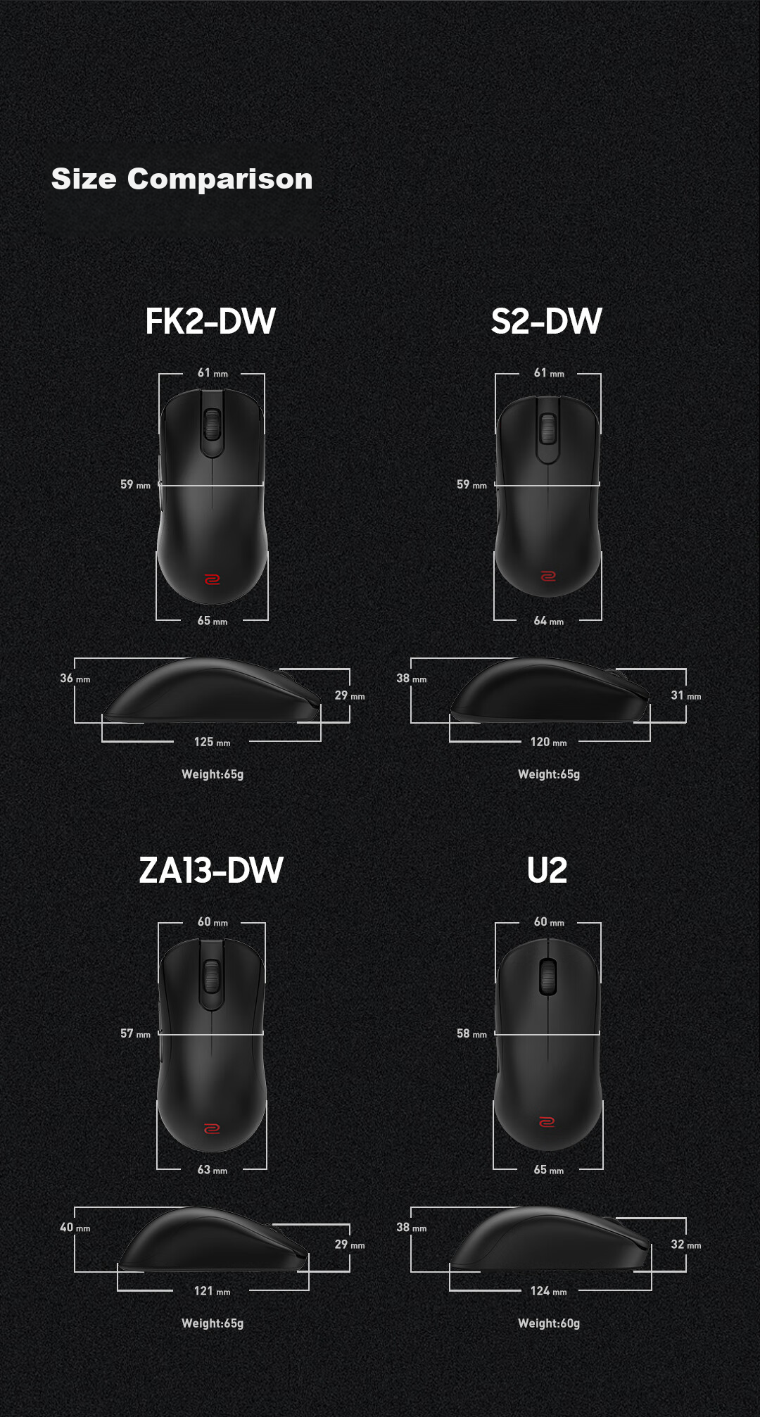 Беспроводная игровая мышь ZOWIE GEAR FK2-DW