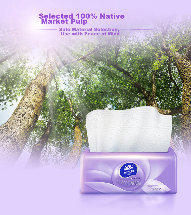 Бумажные полотенца Vinda Cotton Soft, 3 слоя, 90 листов в упаковке, 20 упаковок в коробке, размер S