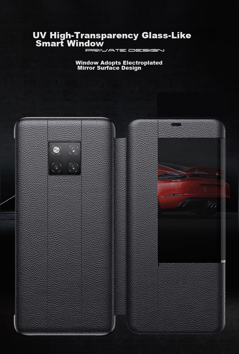 Чехол для Huawei Mate20 Pro ZhengJian, черный, с окном для смарт-уведомлений, противоударный, бизнес-стиль