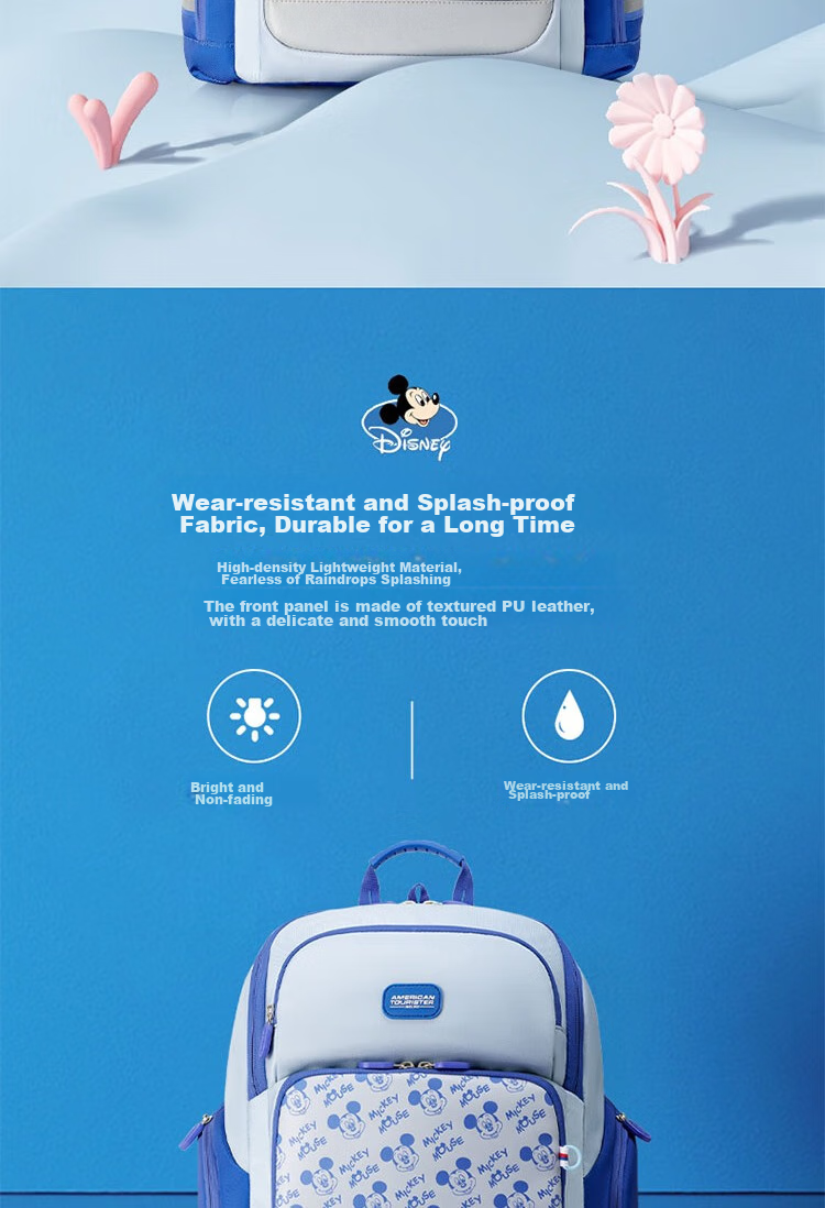 Рюкзак AMERICAN TOURISTER для девочек, удобный, для начальной школы (1-3 классы), защищающий позвоночник, антибактериальный, легкий, большой вместимости