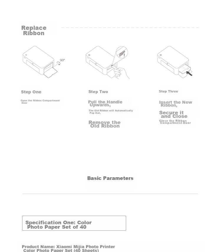 Фотобумага MI Mijia Desktop Printer Photo Paper, 6 дюймов, 80 листов, совместима с MI Mijia Photo Printer 1S, глянцевая, 100x148 мм