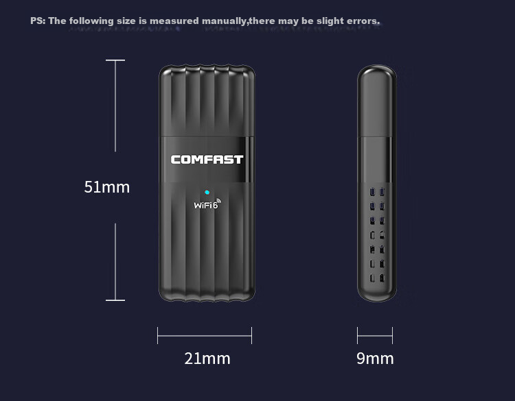 Wi-Fi адаптер COMFAST AX900, Bluetooth 5.3, USB, двухдиапазонный, для ПК, 900 Мбит/с