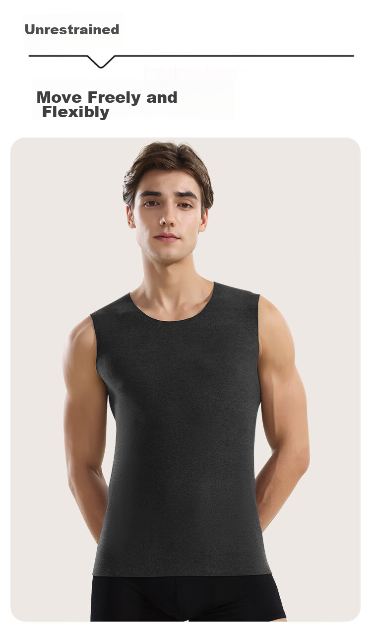 Мужская термофутболка MiiOW Polyester Modal Nylon Thermal Vest, мужское бесшовное нижнее белье с флисом, без рукавов, осень-зима