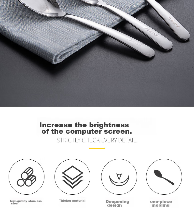 Ложки столовые Onlycook, набор из 3 штук, нержавеющая сталь, большая ложка для супа и каши, детская посуда