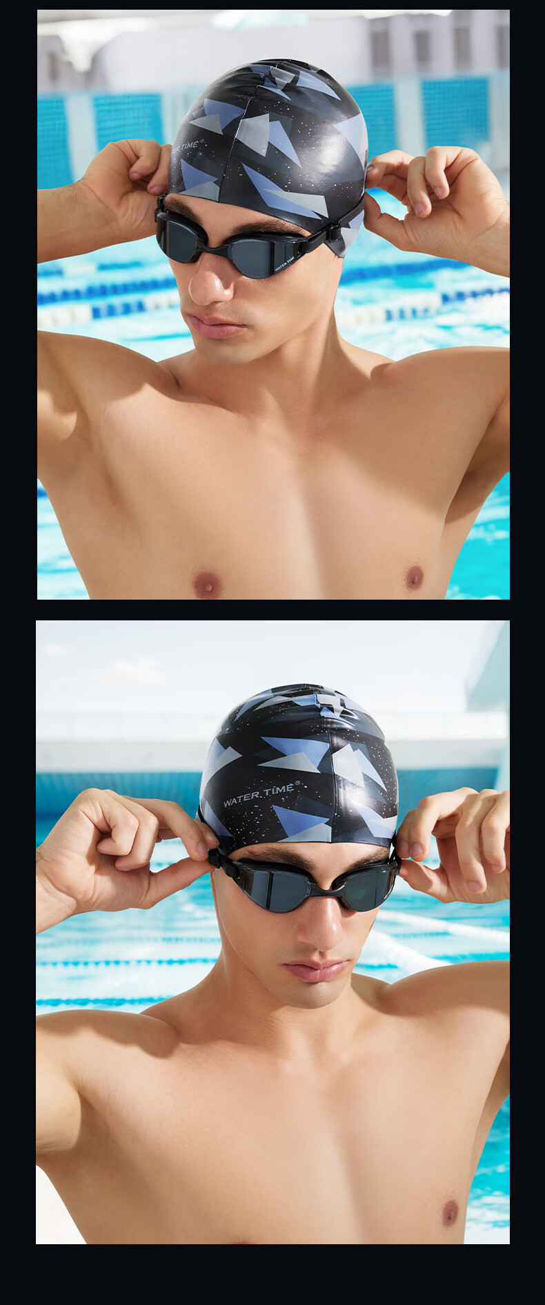 Очки для плавания WATERTIME, профессиональные, с диоптриями -5.0, антифог, черный