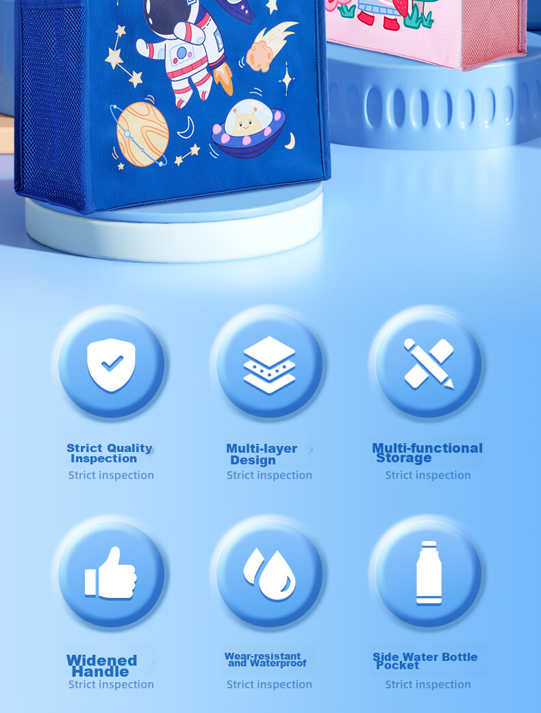 Школьная сумка M&G Astronaut Blue AGW910F3, для начальной школы, для репетиторства, синяя, с принтом космонавта