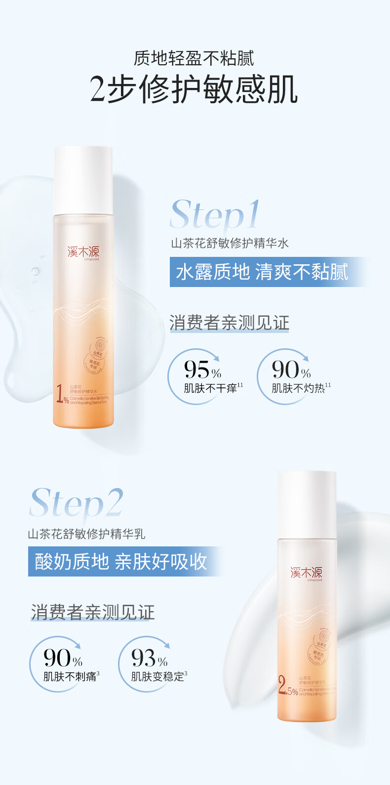 溪木源山茶花系列5件套洗漱包（洁水乳霜面膜+洗漱包）