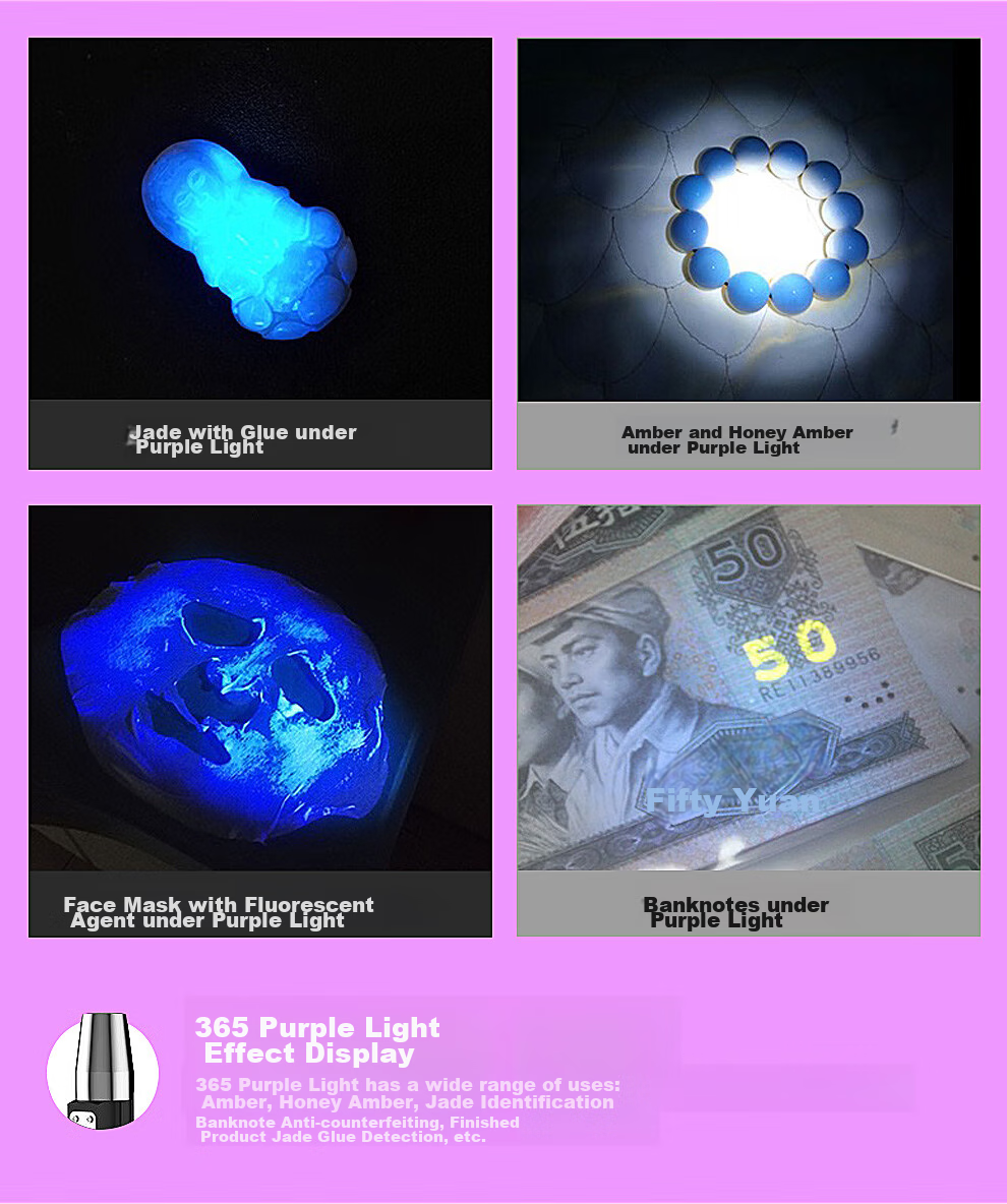 Фонарик MOTIE Jade Flashlight для аутентификации нефрита, мощный УФ-свет для просмотра изделий из нефрита и ювелирных изделий, профессиональный детектор для антиквариата, S72 с четырьмя источниками света 365