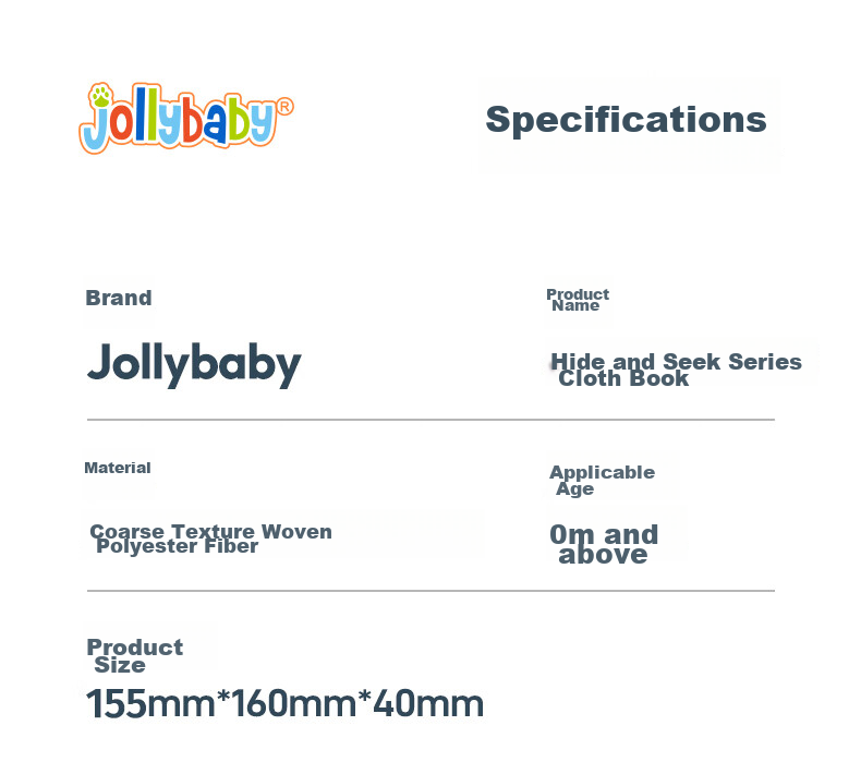 Книжка-игрушка развивающая Jollybaby