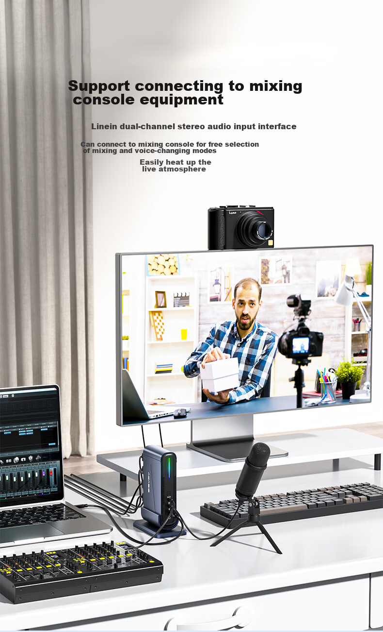 Acasis VC-018Max - Вертикальная HDMI карта захвата 4K 60 Гц с аудиовходом, алюминиевый сплав, RGB подсветка, USB Type-C