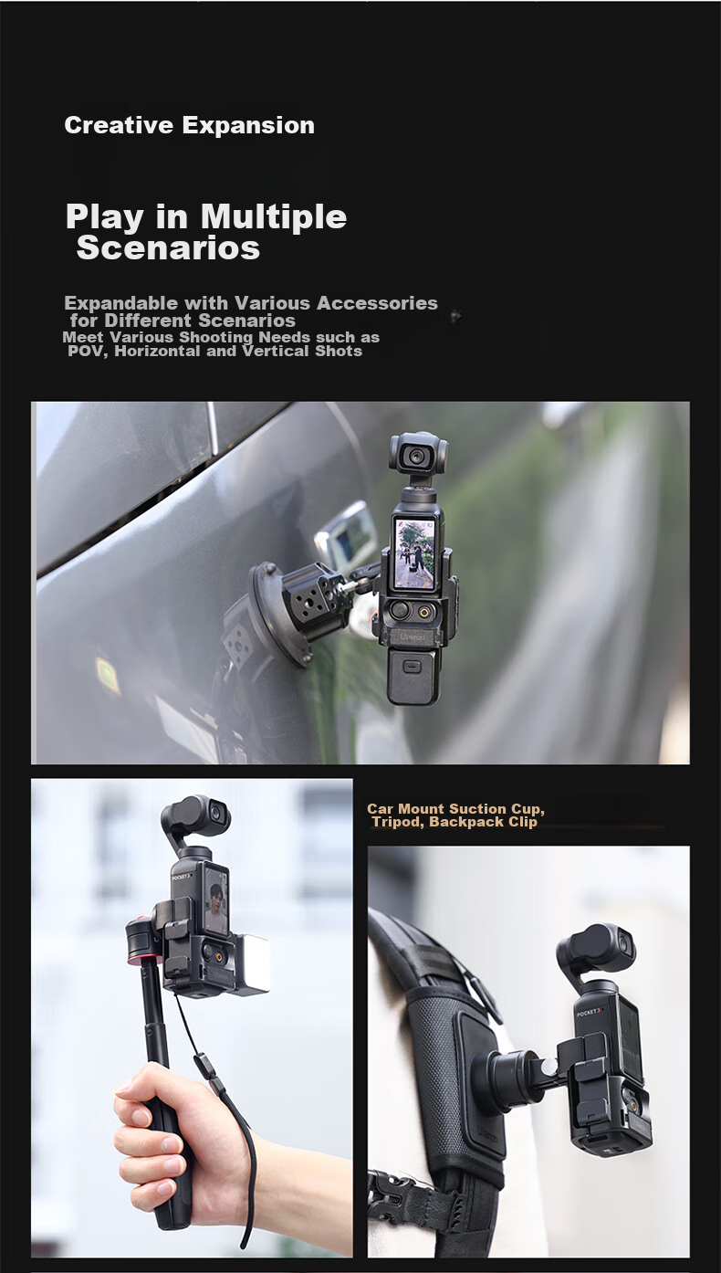 База Ulanzi PK-06 для DJI Osmo Pocket 3, алюминиевая, с креплением для аксессуаров