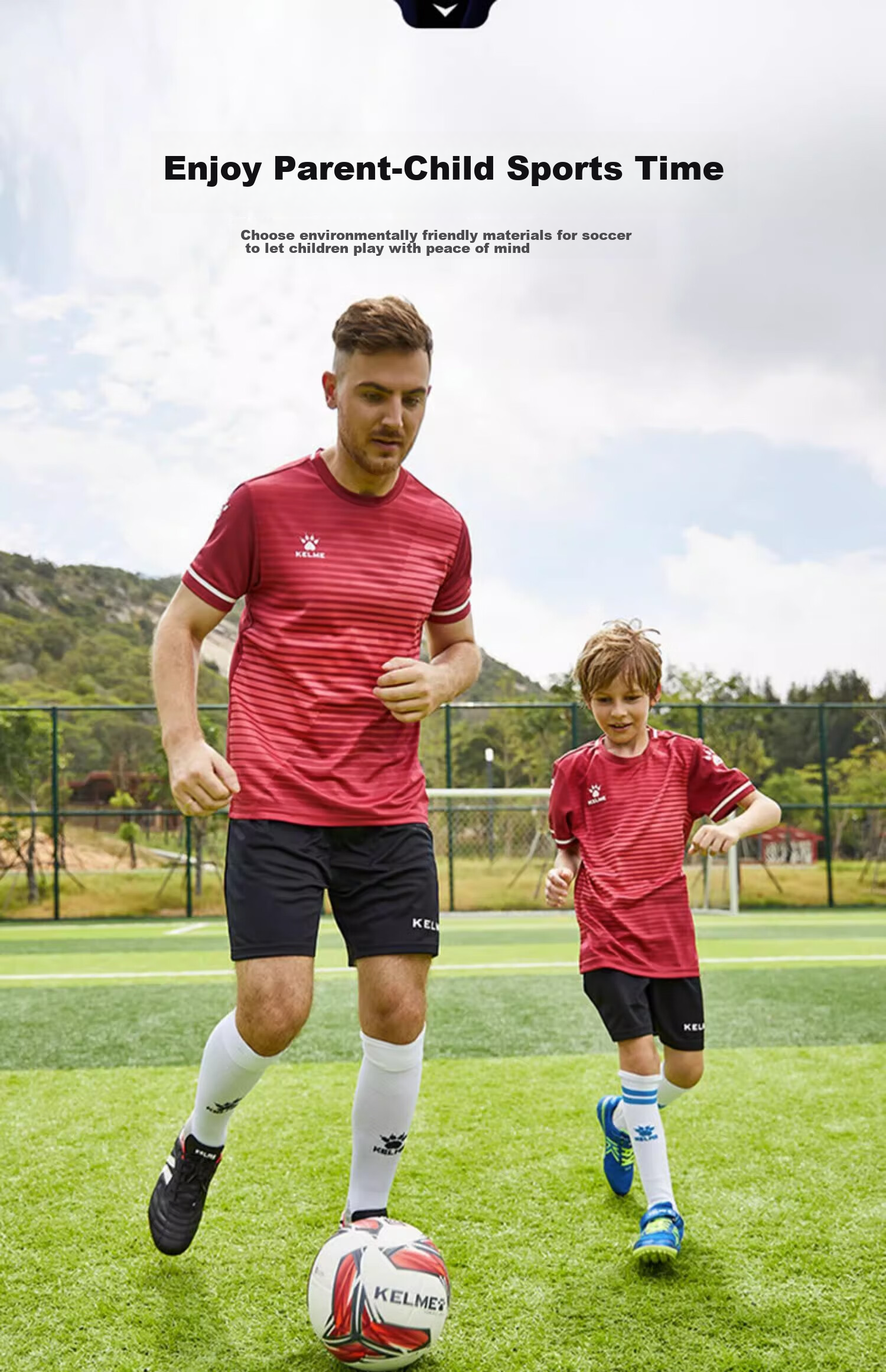 Футбольный мяч KELME, размер 3, машинная строчка, для детей и подростков, сине-красный