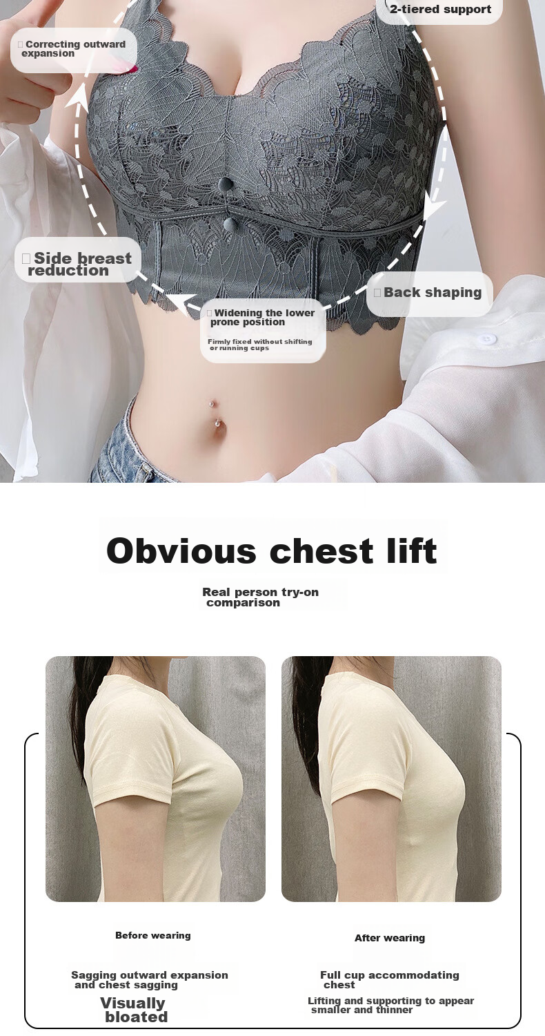 Бюстгальтер LangSha Plus Size, тонкий, с пуш-ап эффектом, против провисания, женское нижнее белье для большой груди, минимизирующий эффект, с боковой поддержкой