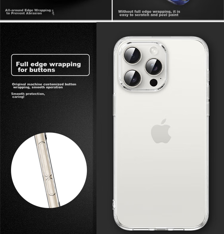 Чехол ESCAPE для Apple iPhone 16 Pro Max, прозрачный, ультратонкий, противоударный, из мягкого TPU, простой и стильный дизайн