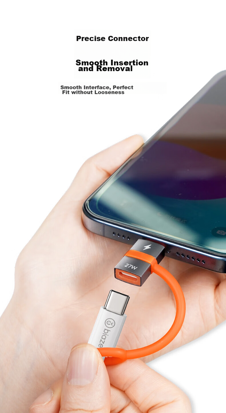 BIAZE Переходник Type-C на Lightning 27W, кабель для зарядки и передачи данных, для iPhone 14/SE/12/XR/8/7/6s