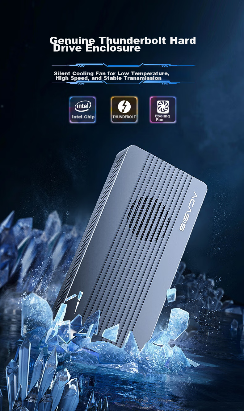 Внешний корпус Acasis TBU405ProM1 USB 4.0 NVMe M.2, 40 Гбит/с, Thunderbolt 5/4/3, для Apple Mac Mini, ноутбука, SSD