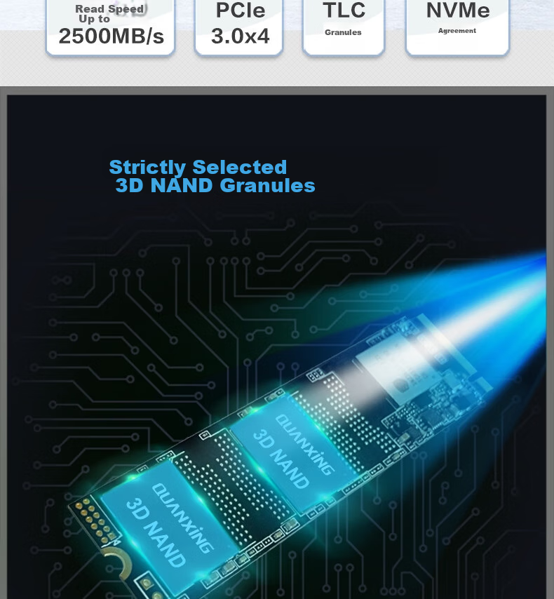SSD накопитель QUANXING N200 1TB M.2 PCIe 3.0 NVMe
