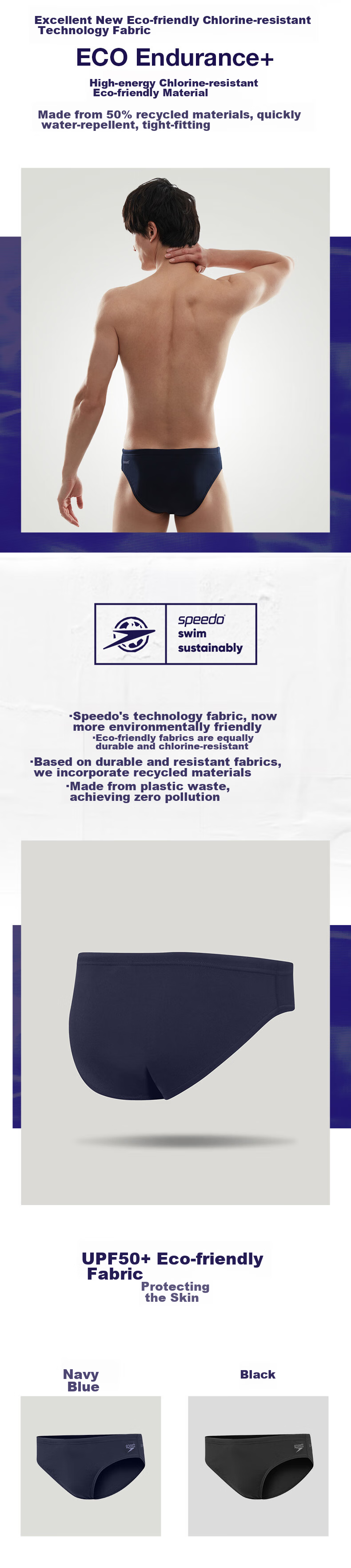 Мужские плавки Speedo ECO Series, черные, размер 32, с защитой от хлора и УФ-излучения, модель "Triangle Swim Trunks"