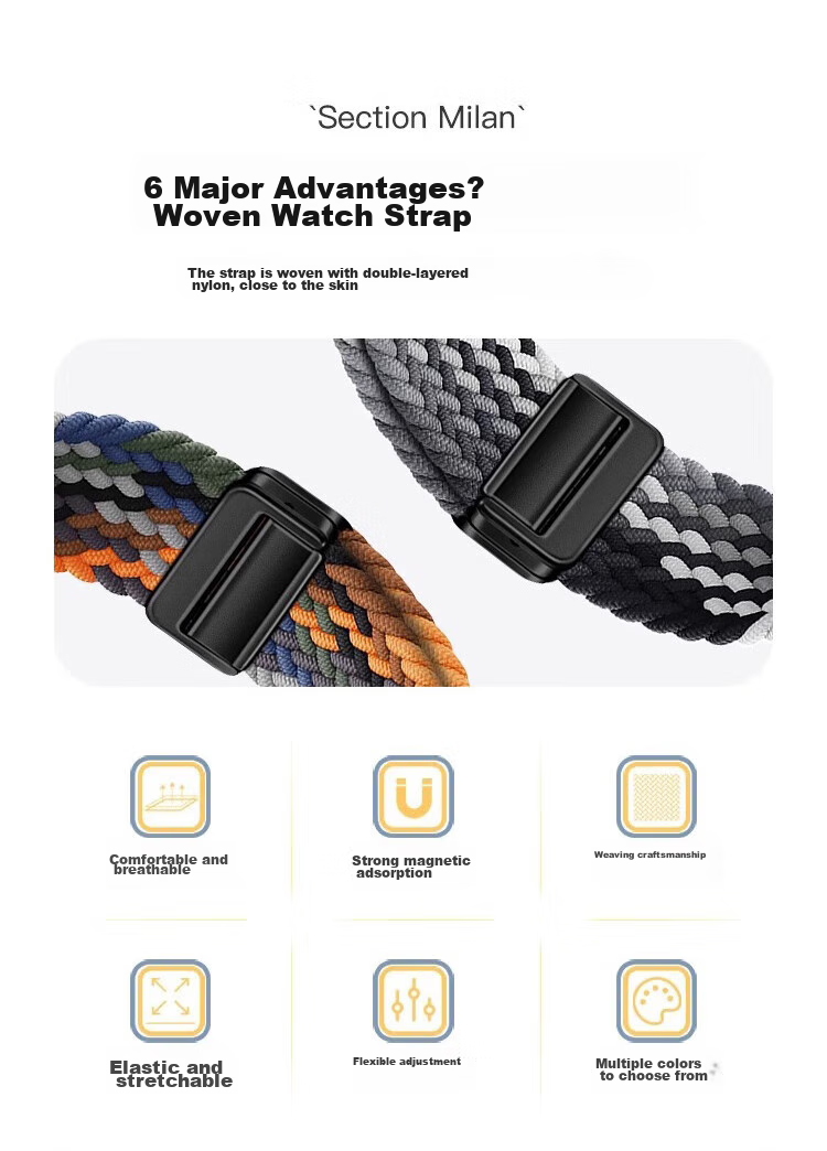 Ремешок CHENSONG для Xiaomi Smart Band 9 Pro/8 Pro, Redmi Watch 6/5/4, плетеный, с магнитной застежкой, черный шоколад