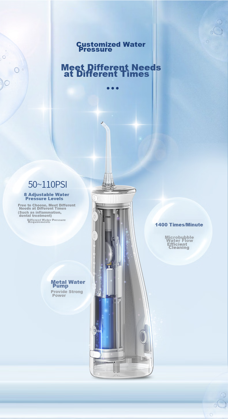 Ирригатор Prooral 5025Plus, портативный, с цифровым дисплеем, синий, 270 мл