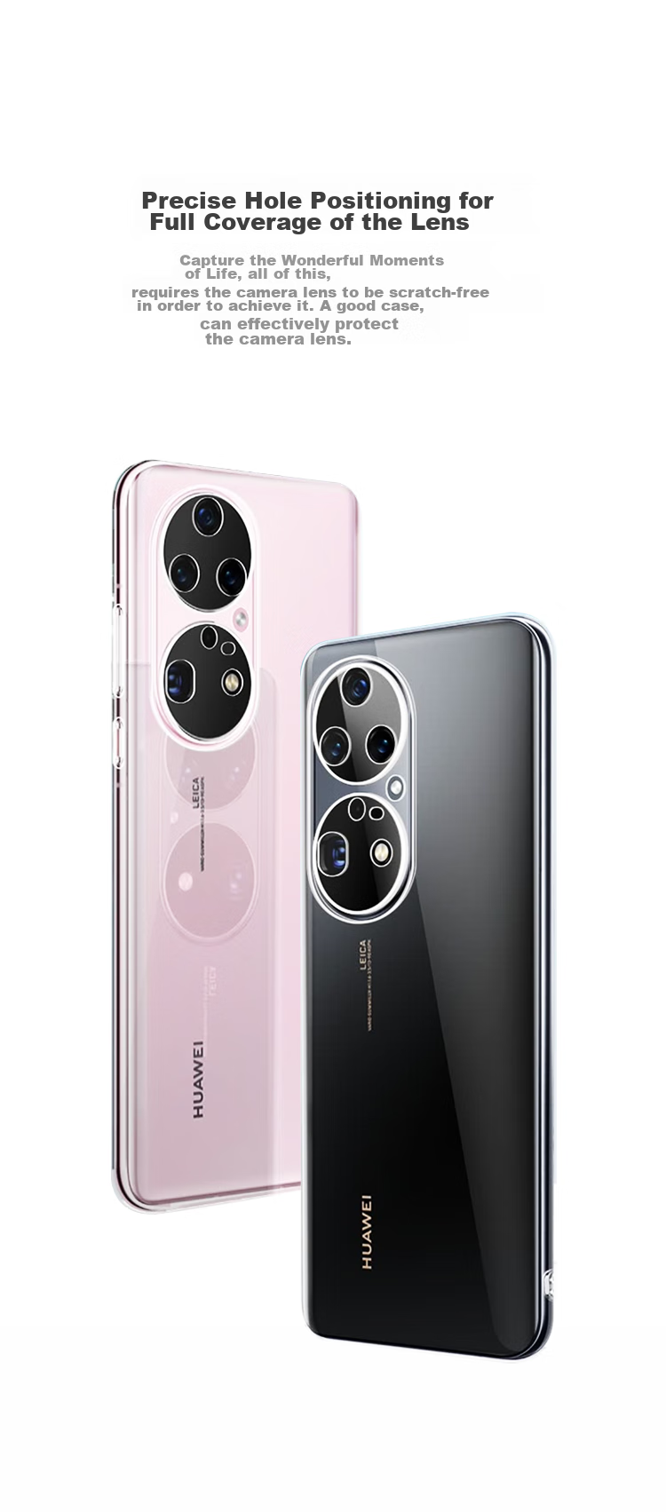 Прозрачный чехол Snowkids для Huawei P50 Pro, противоударный, мягкий, ультратонкий