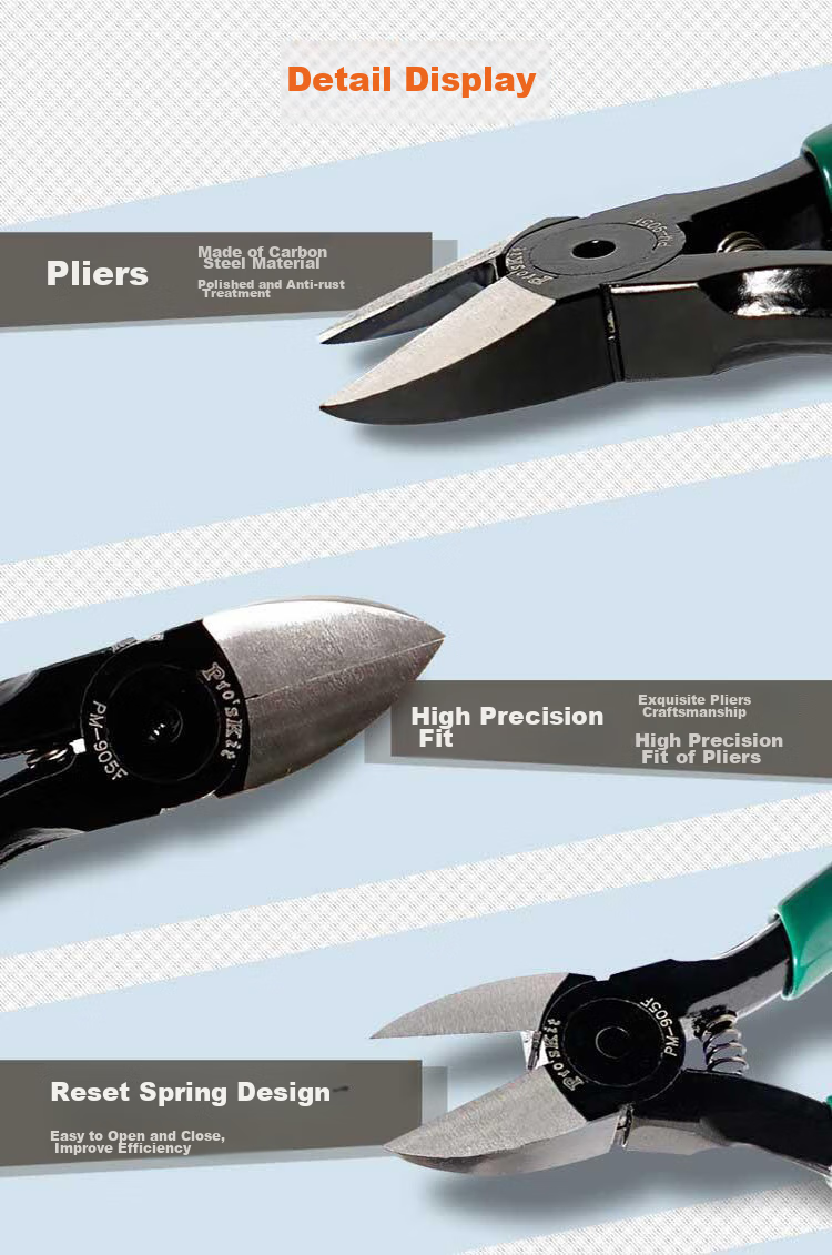 Пресс-клещи Pro'sKit PM-905F, 128 мм, для обжима кабельных наконечников, высокоуглеродистая сталь