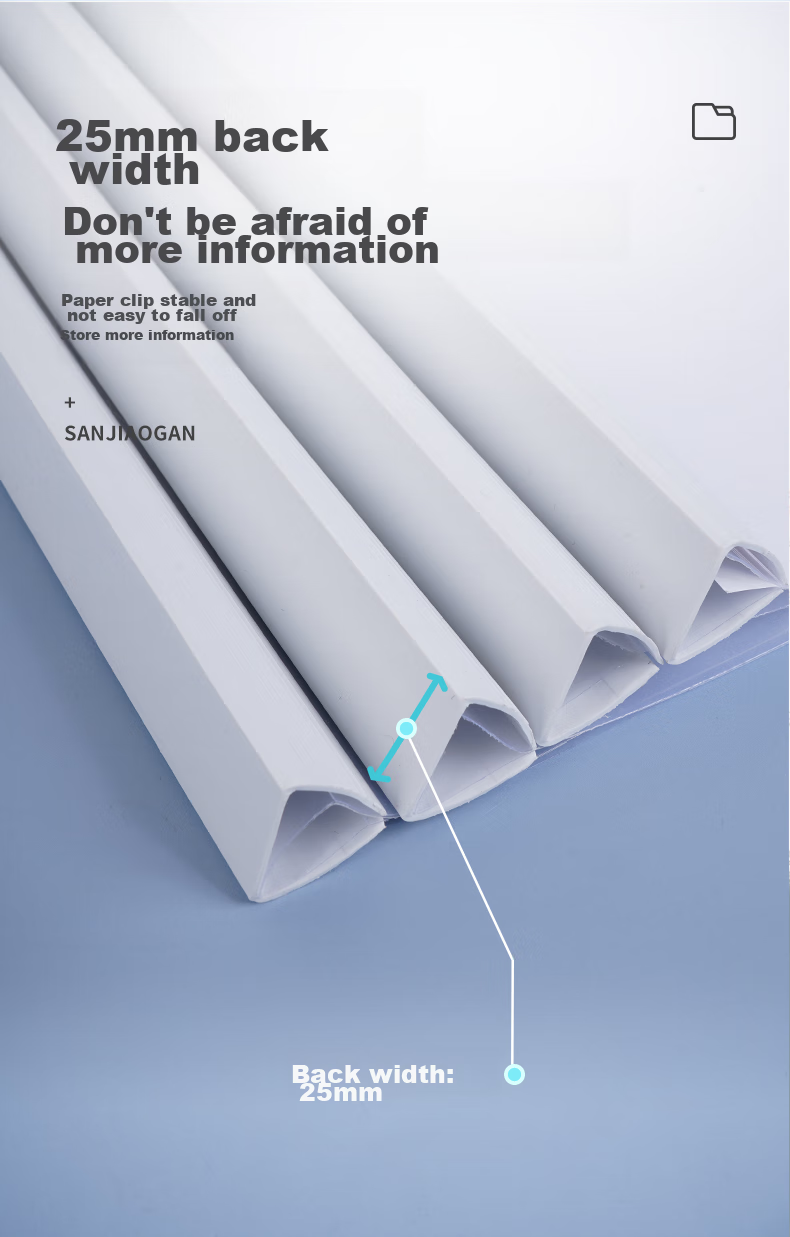 Папка SIMAA 6151, А4, 25 мм, 5 шт., белая, с треугольным стержнем