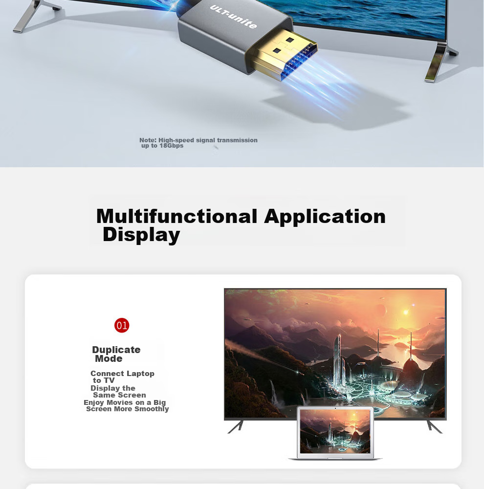 Кабель HDMI ULT-unite версии 2.0, 4K 60 Гц, 1080P 144 Гц, высокоскоростной видеокабель для настольных компьютеров, ноутбуков, телевизоров, мониторов, тонкий гибкий плетеный кабель, 5 метров