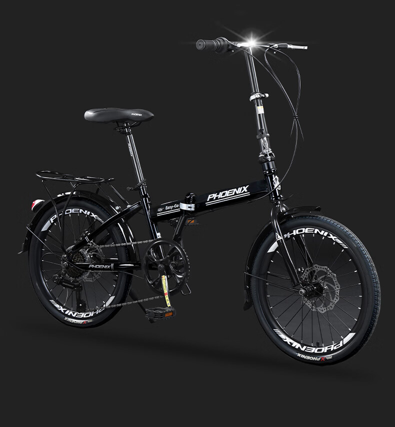 Phoenix Складной велосипед для взрослых, 20-дюймовые колеса, 7 скоростей, Shimano, подходит для мужчин и женщин, портативный городской велосипед