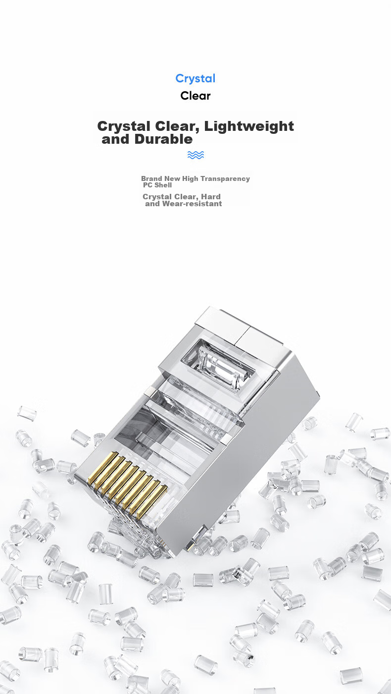 Сетевые коннекторы BIAZE Cat6 RJ45, профессиональные, гигабитные, экранированные, 8P8C, с позолотой, 10 шт. в упаковке, TT16