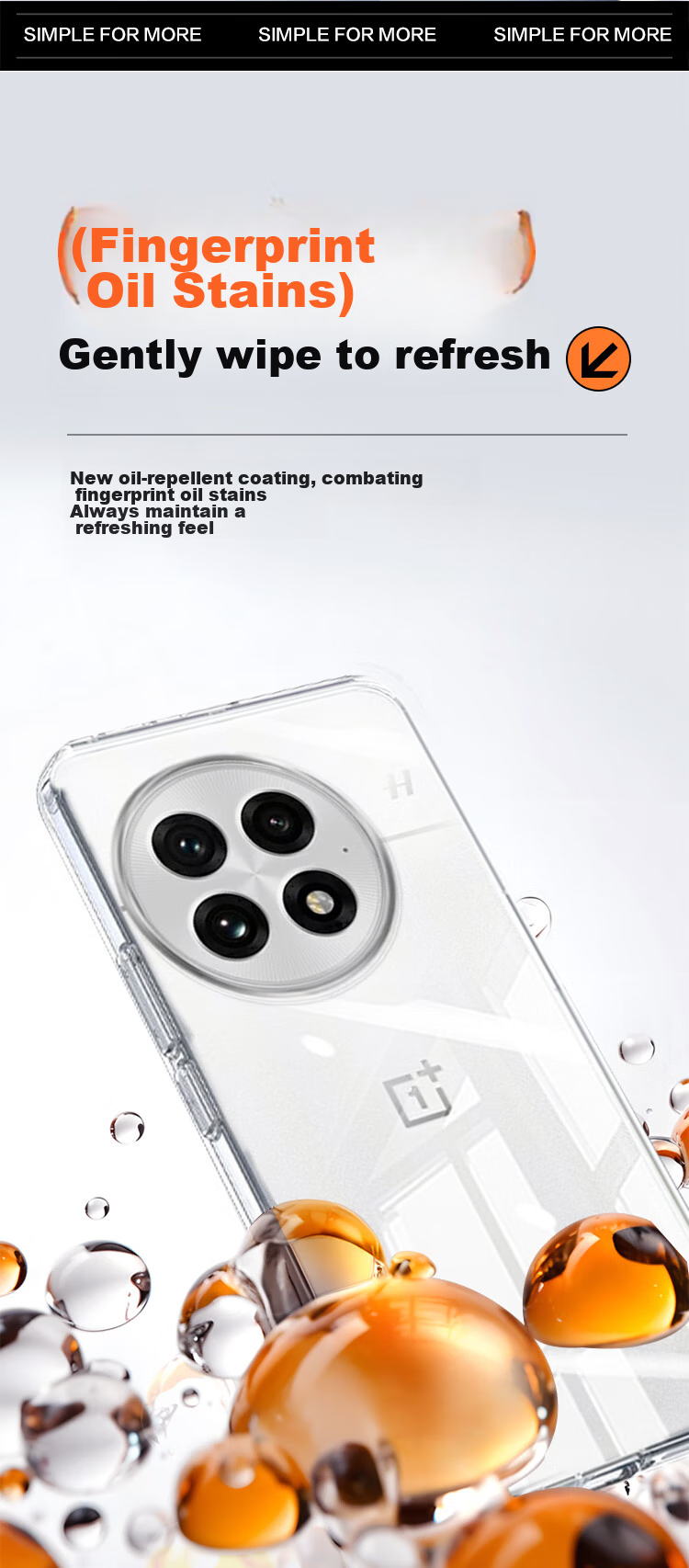 Чехол KOOLIFE для OnePlus 13, прозрачный, противоударный, защита камеры, тонкий, приятный на ощупь, защита от отпечатков пальцев