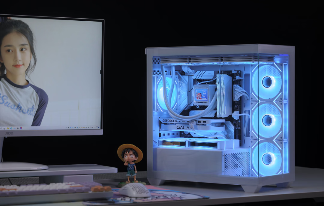 Компьютерный корпус Yingchi Aurora 3-M White (M-ATX/360мм), белый, с панорамным обзором