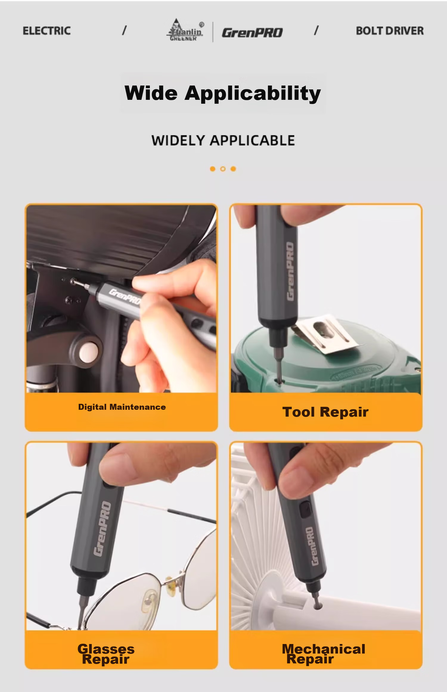 Аккумуляторная отвертка GREENER Electric Screwdriver Set, 68-In Multifunctional Rechargeable Household Compact Precision Repair Screwdriver + Disassembly Tools