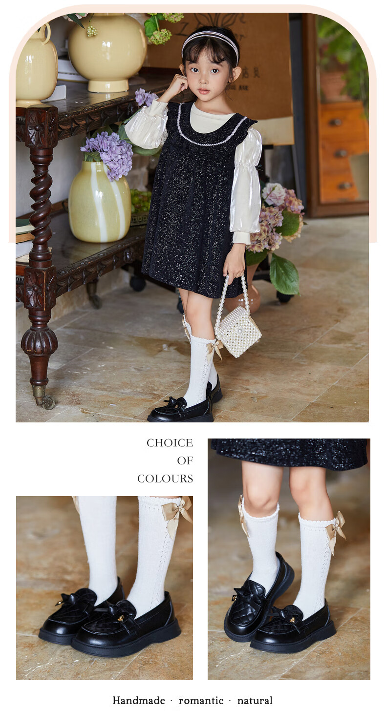 Детские туфли Follow Me, кожаные, в стиле Chanel, с мягкой подошвой, для принцесс, черные, стильные, бежевые, размер 29