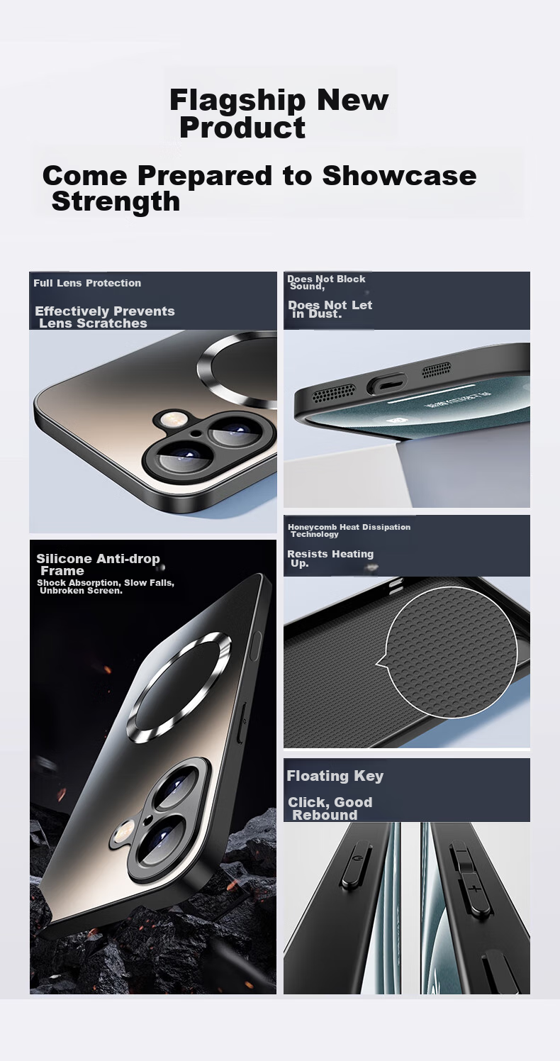 Чехол NEYAA AG Frosted для iPhone 16, совместимый с MagSafe, ультратонкий, полнозащитный, противоударный, синий сапфир
