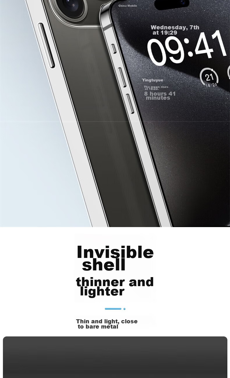Чехол для iPhone 15 Pro Max ALittleFlower, ультратонкий, противоударный, мягкий, прозрачный, с полной защитой объектива, простой дизайн для мужчин и женщин