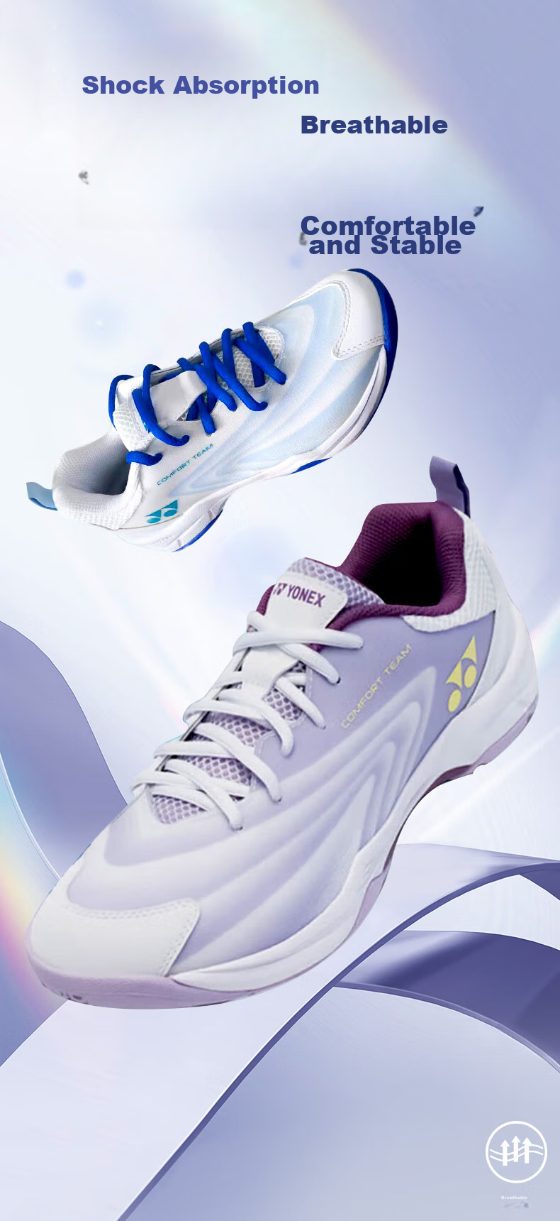 Кроссовки для бадминтона YONEX SHBCFT2EX, мужские, размер 38, белые с синим